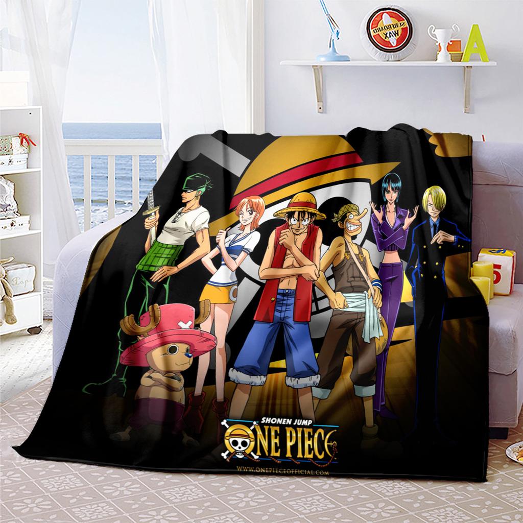 Starring the classic Japanese cartoon ONE PIECE Monkey D. Luffy blanket soft home furnishing nap decoration four seasons warm Sherpa blanket U6