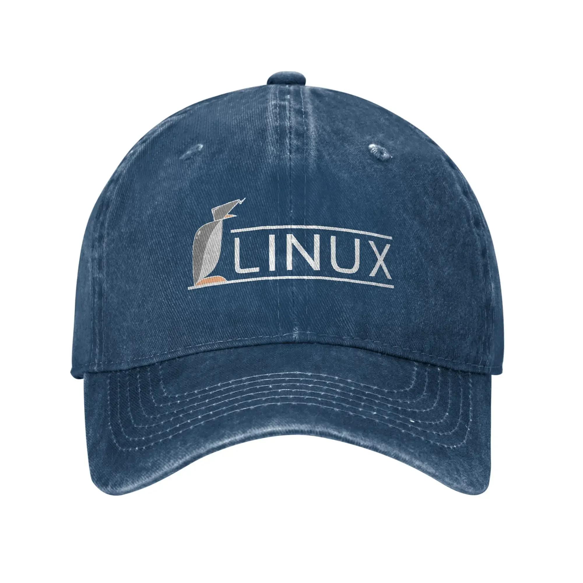 

Linux Operating System Tux Penguin Casual Baseball Cap Summer Trucker Hat Sun Visor Hiking Cap Female Male Vintage Baseball Cap One Size