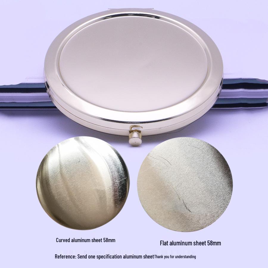 Round Metal Base Double-Sided Folding Makeup Mirror - Portable HD Handheld Dorm Mirror