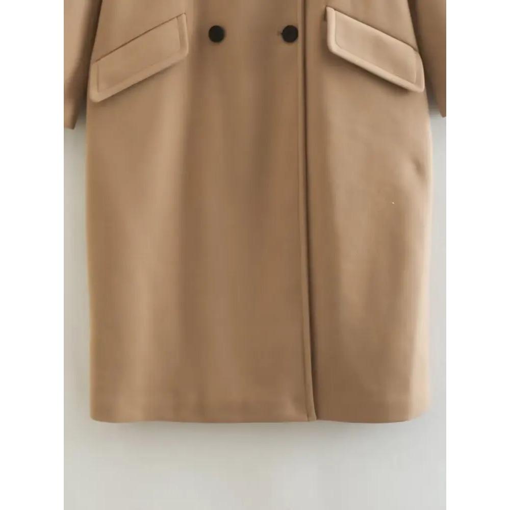 Gabardina larga de lana con botones y doble botonadura, versátil, informal, para otoño e invierno, nueva moda para mujer