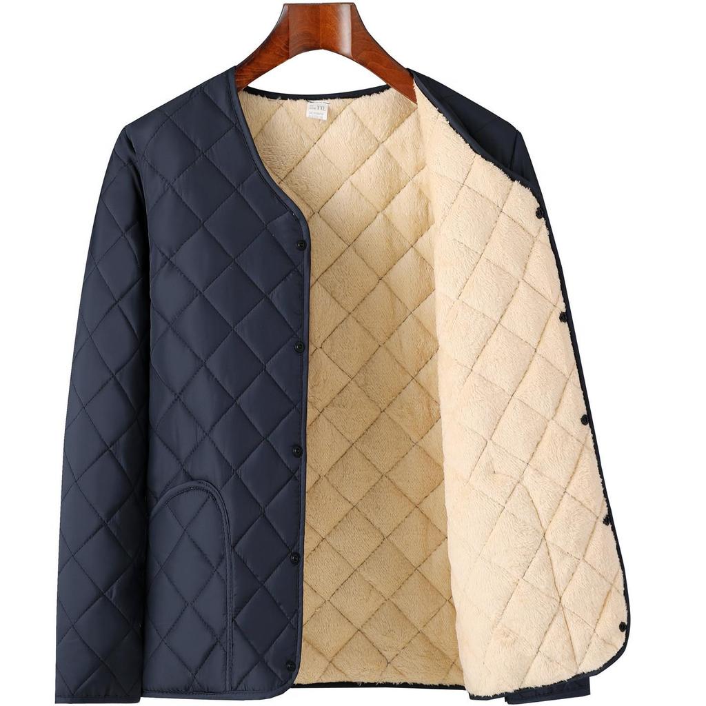 Men’s Cotton-Padded Winter Jacket for Middle-Aged and Elderly: Thick, Warm, Velvet-Lined for Dad and Grandpa