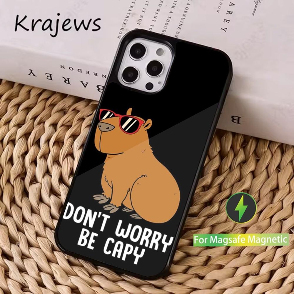 Cute C-Capybara F-Funny Phone Case  For iPhone 16,15,14,13,12,11,Pro,Max,Plus,Mini, Magsafe,Magnetic Wireless Charging Case