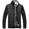 Men's Stand-up Collar, Fleece And Cotton Long-sleeved Cardigan, Zippered Warm Knitted Sweater