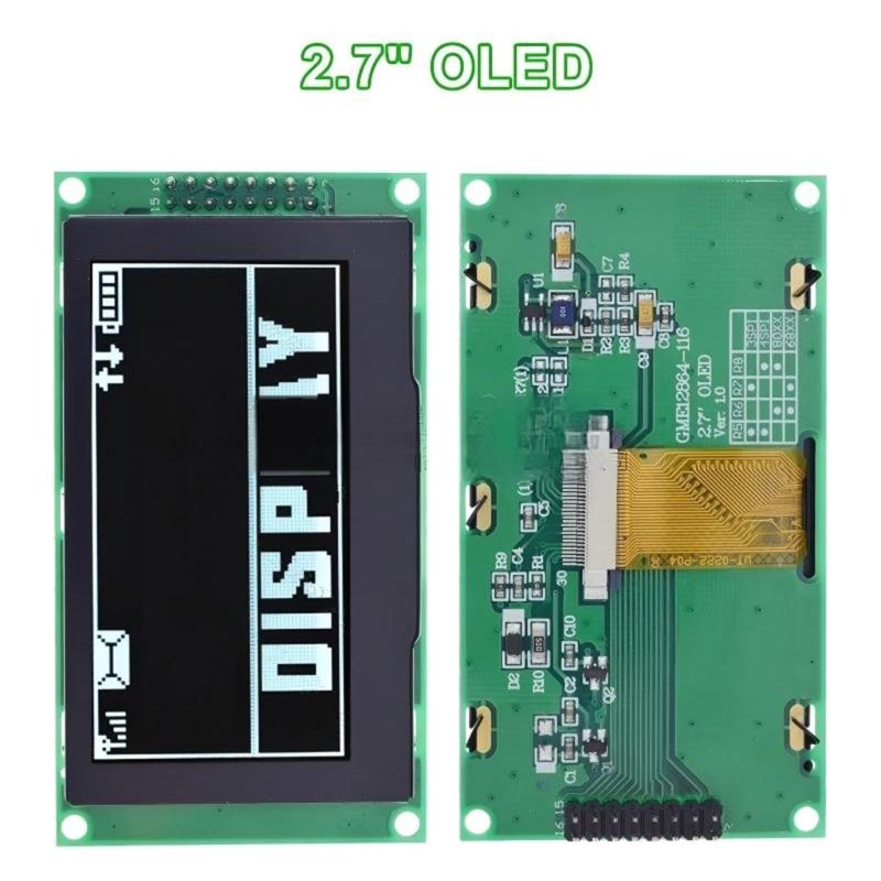 2.7inch LED Display Module 128x64 High Resolution SPI Interface Display Module Replacement for Development Application