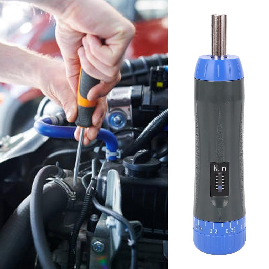 Digital Torque Preset Torque Drive Torque Wrench with 10 Adjustable for Maintenance and Motorcycle Repair Wrench, 0.2-1.2 N.m Driver, 1/4" Bits,