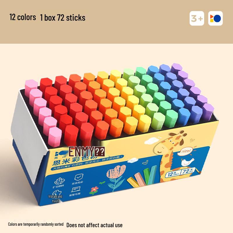 Enmi Dustless High-Color Safe Blackboard Chalk for Teachers and Students