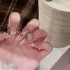Hand-painted Snowflake Cat's Eye Zircon Pure Hand-worn Nail Temperament Advanced Sense Whitening Finished Nail Art Patch Fake Nail