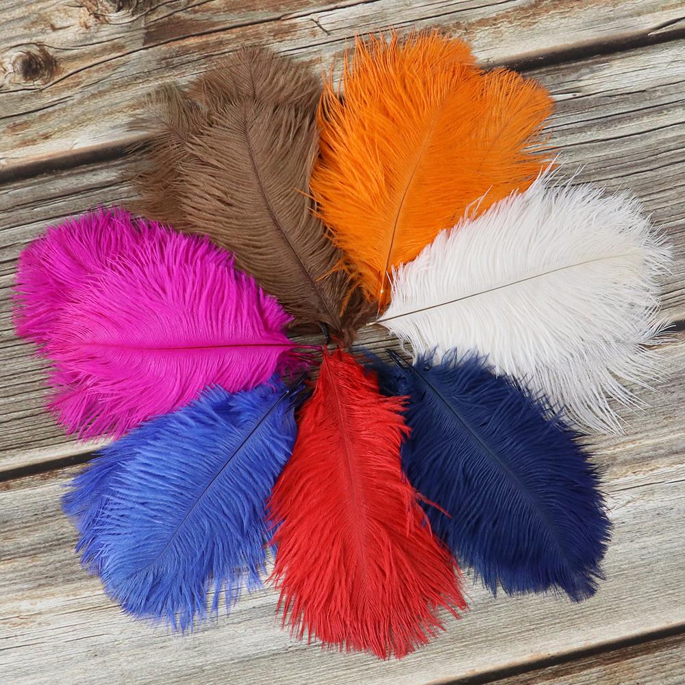 10Pcs White Ostrich Feather For Crafts 10-15Cm Wedding Party Home Decoration Natural Feathers Ostrich Plumes  Plumas Decorativas