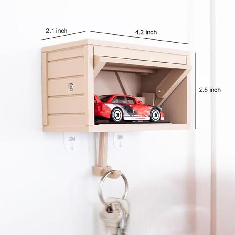 Car Garage Key Holder With Opening Door Fun Garage Keychain Wall Hanging Car Key Holder Easy Installation Wall Decoration