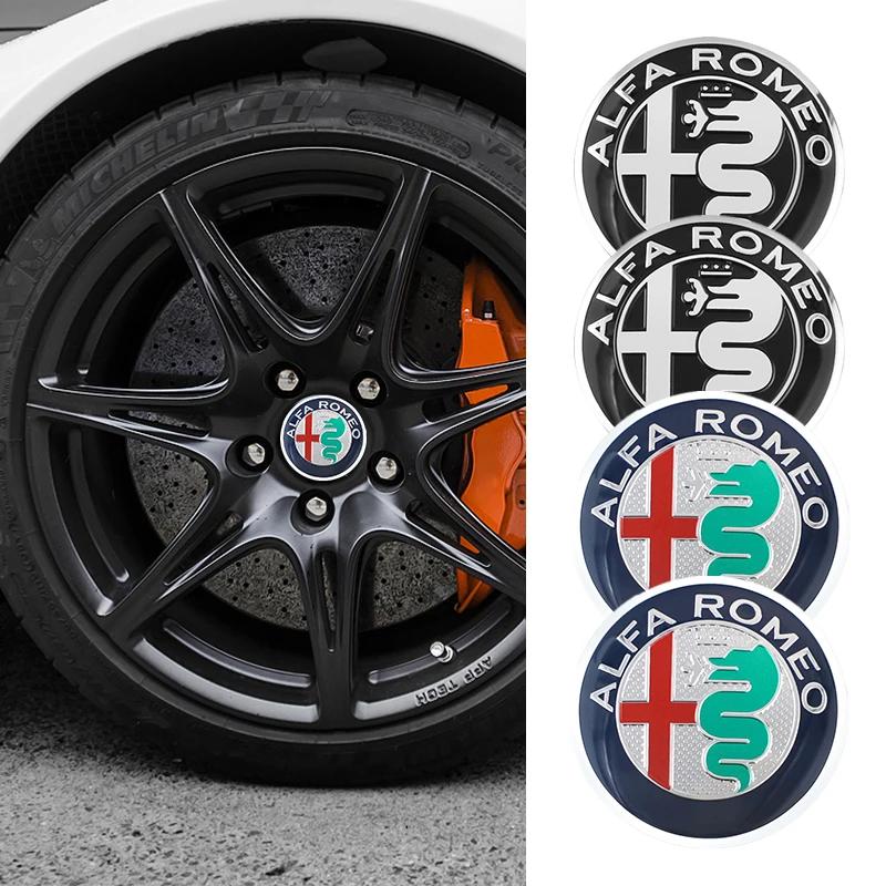Autocollants de Voiture Pour Cache-moyeu de Roue de Voiture Alfa Romeo Autocollants Emblème Métallique Pour Alfa Romeo Giulietta GT 159 147 156 Mito Brera Gi