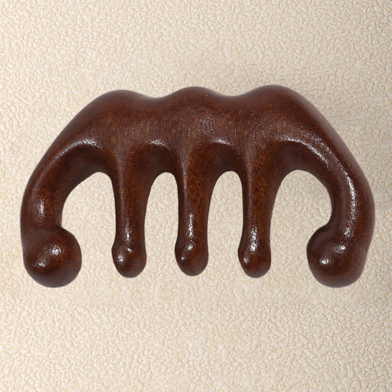 2025 New Massage Comb Head Massager Sandalwood Five Tooth Whale Scalp Scraping Body Tool