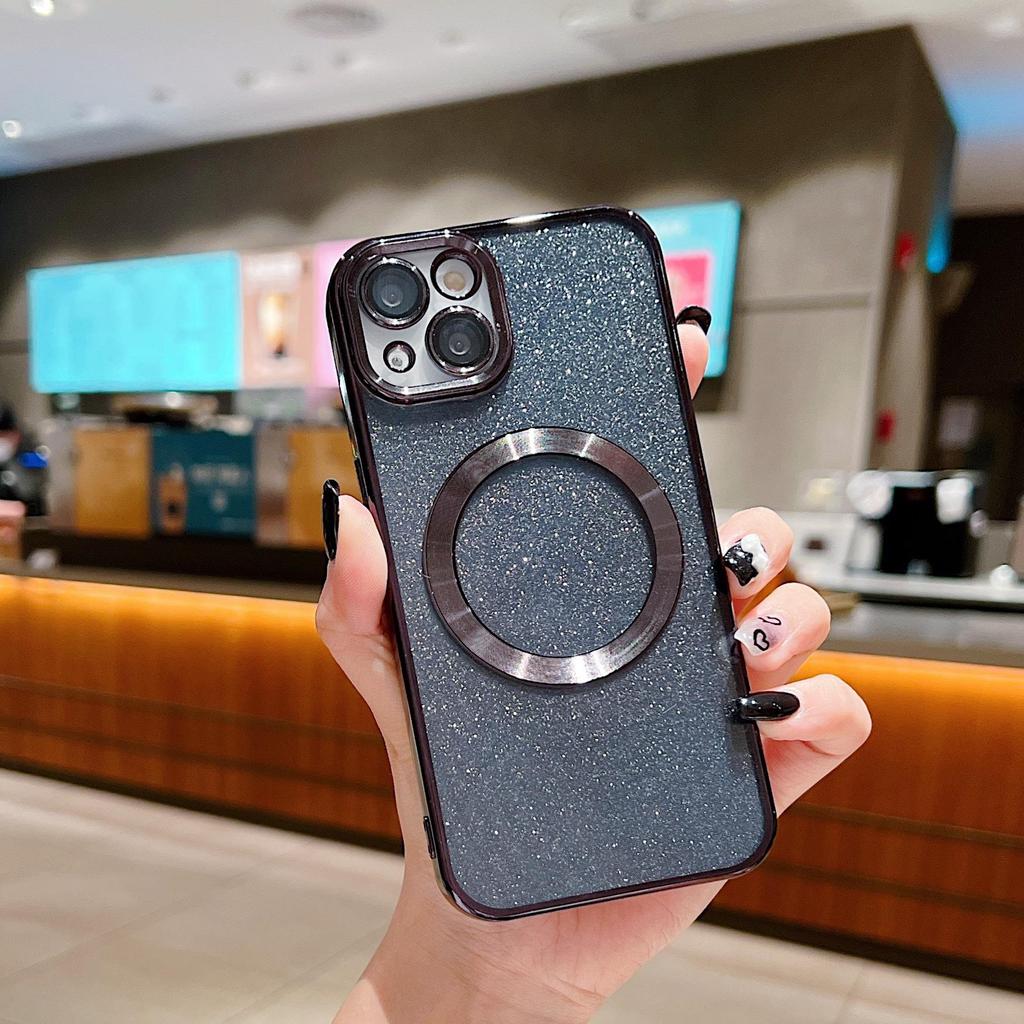 IPhone 15 Pro Max Glitter Magnetisch Draadloos Oplaadhoesje