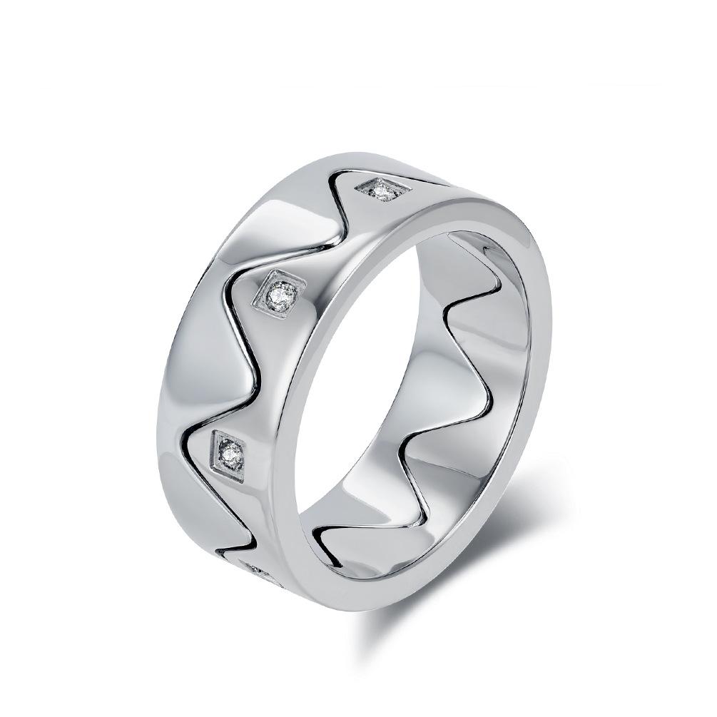 Niche Premium Split Combination Crown Diamond-set Titanium Steel Ring Ring Men and Women Creative Design Couple Ring Jewelry 6#