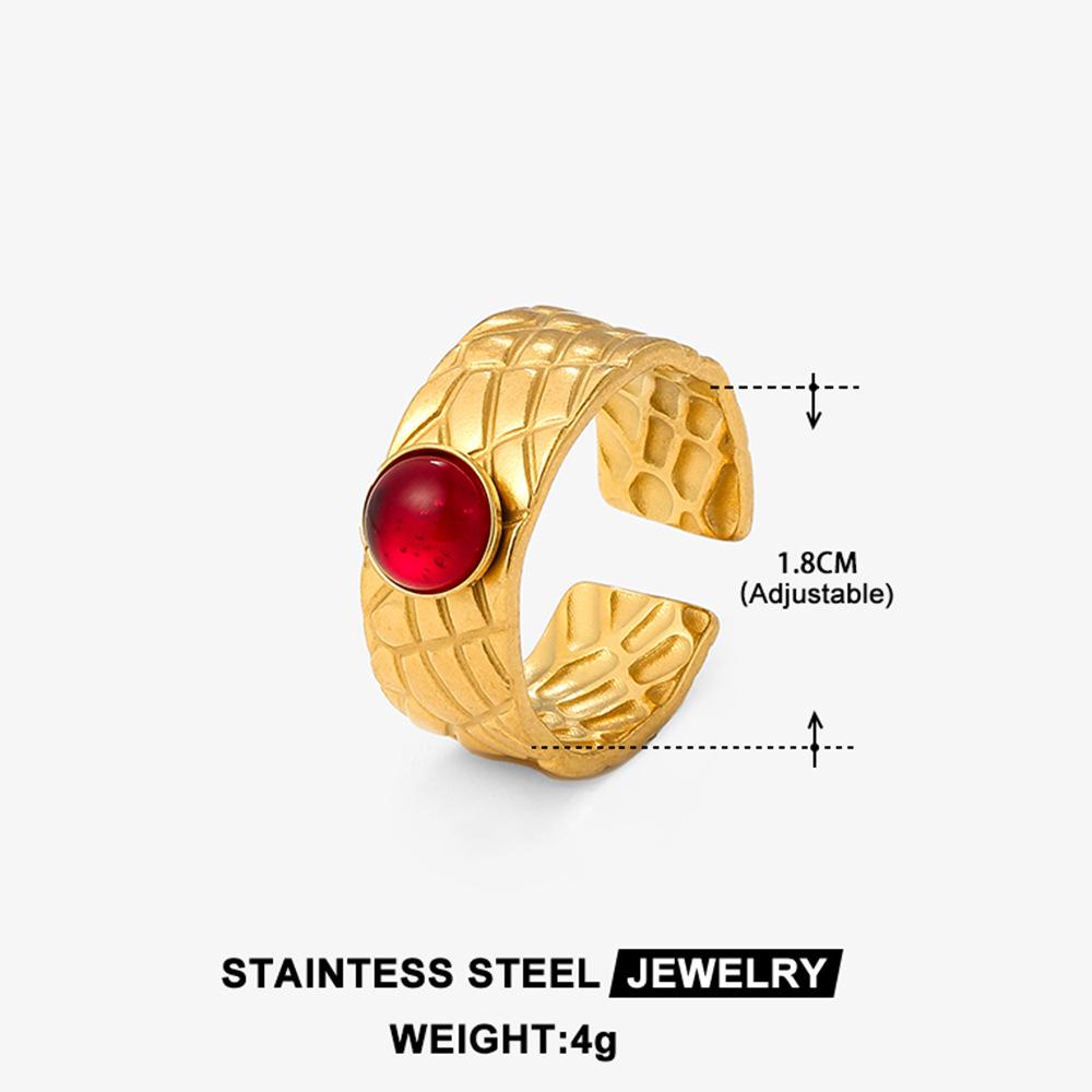 Boho Mehrfarbiger Türkis Edelstahl Offener Ring, Umweltfreundlich & Lichtecht, Schlichtes Titanstahl Design für Damen