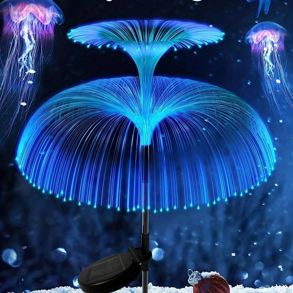 1PC Double-Layer Jellyfish Solar LED Lights,Outdoor Multiple Color Decoration Lights For Landscape,Pathway,Patio,Lawn,Garden