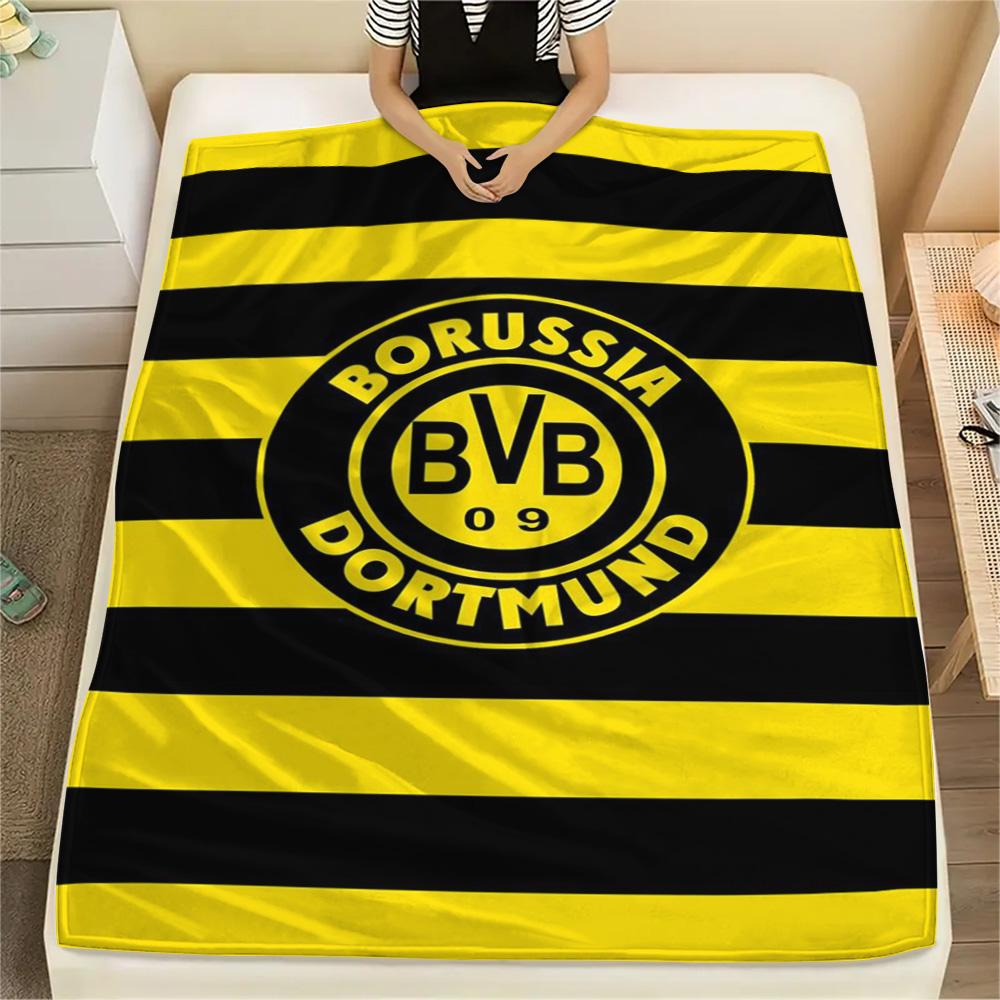 1 szt. Koc Flanelowy z Nadrukiem Borussia Dortmund Wysokiej Jakości Ciepły Komfortowy Pokrowiec na Wszystkie Pory Roku Idealny na Prezenty Wystrój Domu