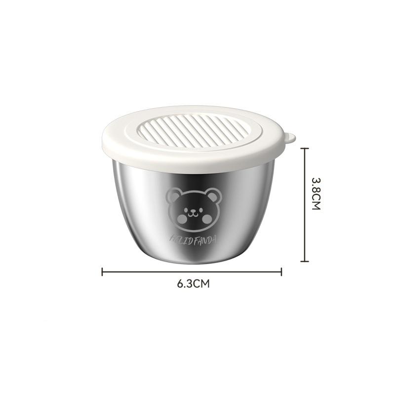 50ml Snack Dish Stainless Steel Sauce Cup with Sealed Lid Kitchen Tableware Sushi Mustard Seasoning Box Dipping Sauce Plates