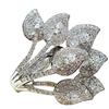Elegant Leaf Zircon Rings for Women Fashion Micro Paved Engagement Party Rings