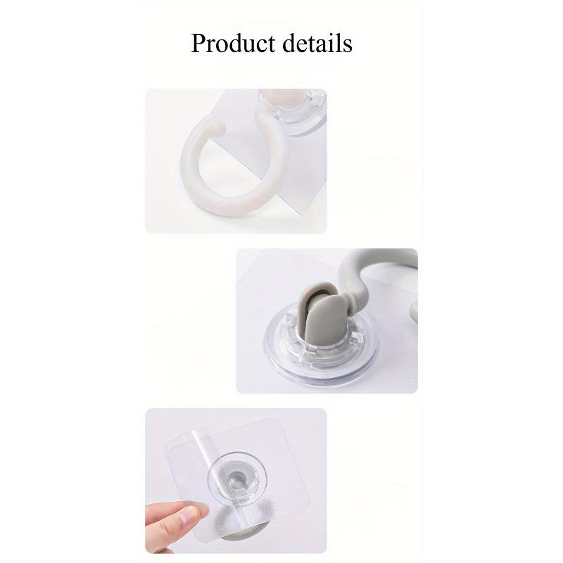 5 Pack Plastic Ceiling Hooks, Art Deco Style Fixed Adhesive Hooks for Towel Rack, Strong Hanging Non-Marking Wall & Ceiling Hooks