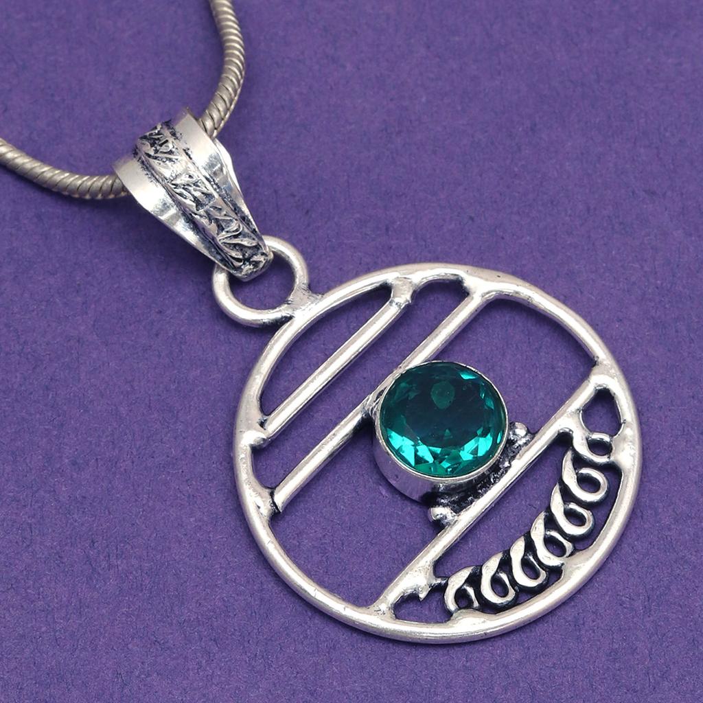 Diopside Set Chrome Gemstone Jewelry 18-20'' Necklace Pendant Ethnic