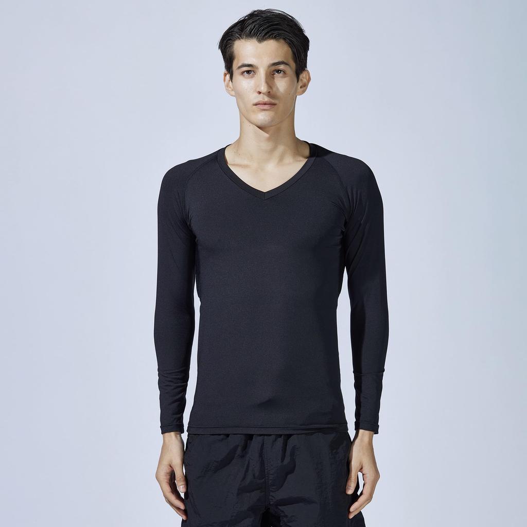 Otafuku Gloves Summer Long Sleeve UV Size LL Men's Innerwear, V-Neck [Cooling, Sweat-Wicking, Quick-Drying, Deodorizing, Protection, Compression]