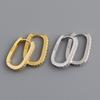 Silver Color Micro-inlaid Zircon U-Shape Hoop Earrings for Women Simple Square Earring Temperament Ear Jewelry Accessories