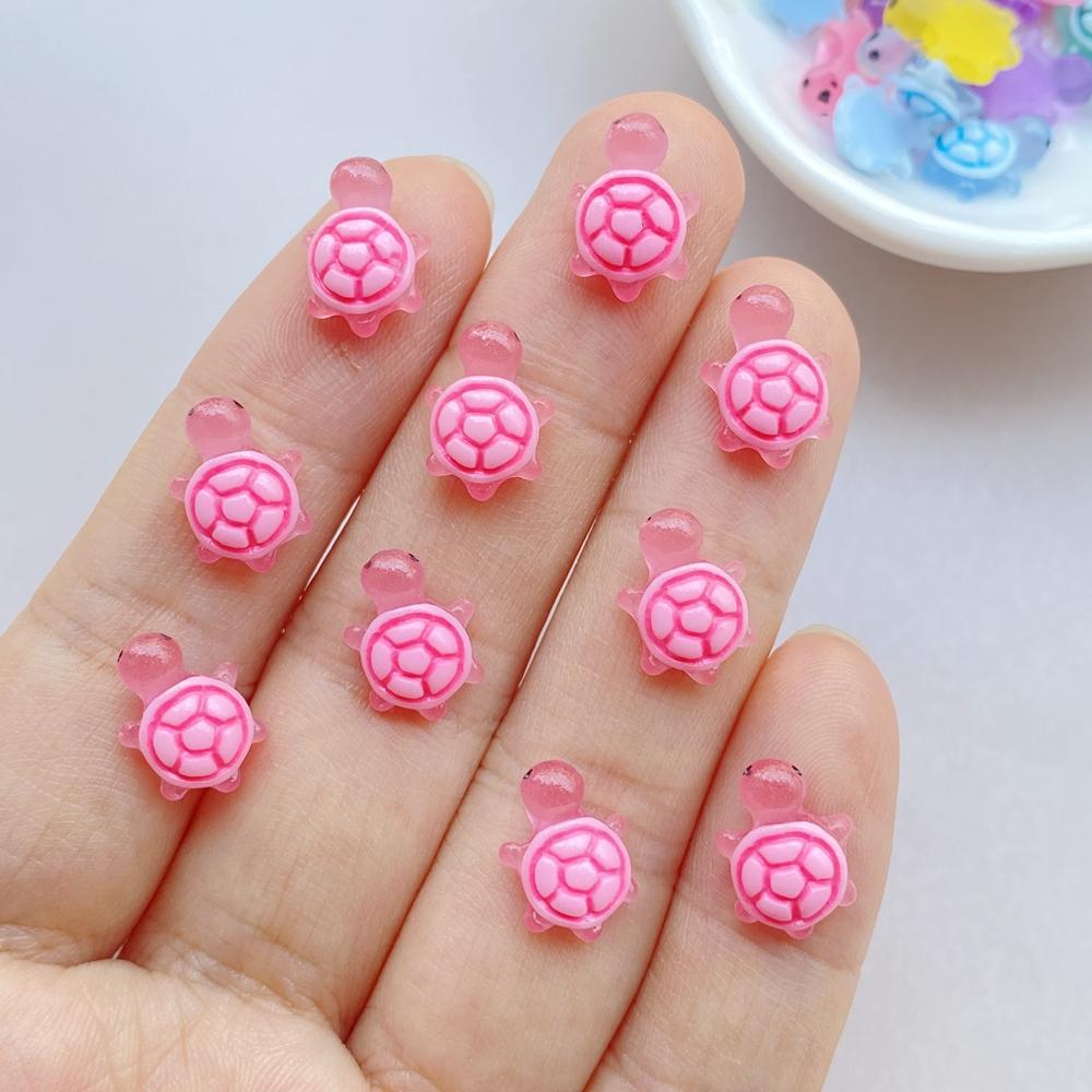 30 Pcs Cute Mini Colorful Turtle Flat Back Resin Cabochons Scrapbooking DIY Jewelry Hairpin Craft Decoration Accessorie