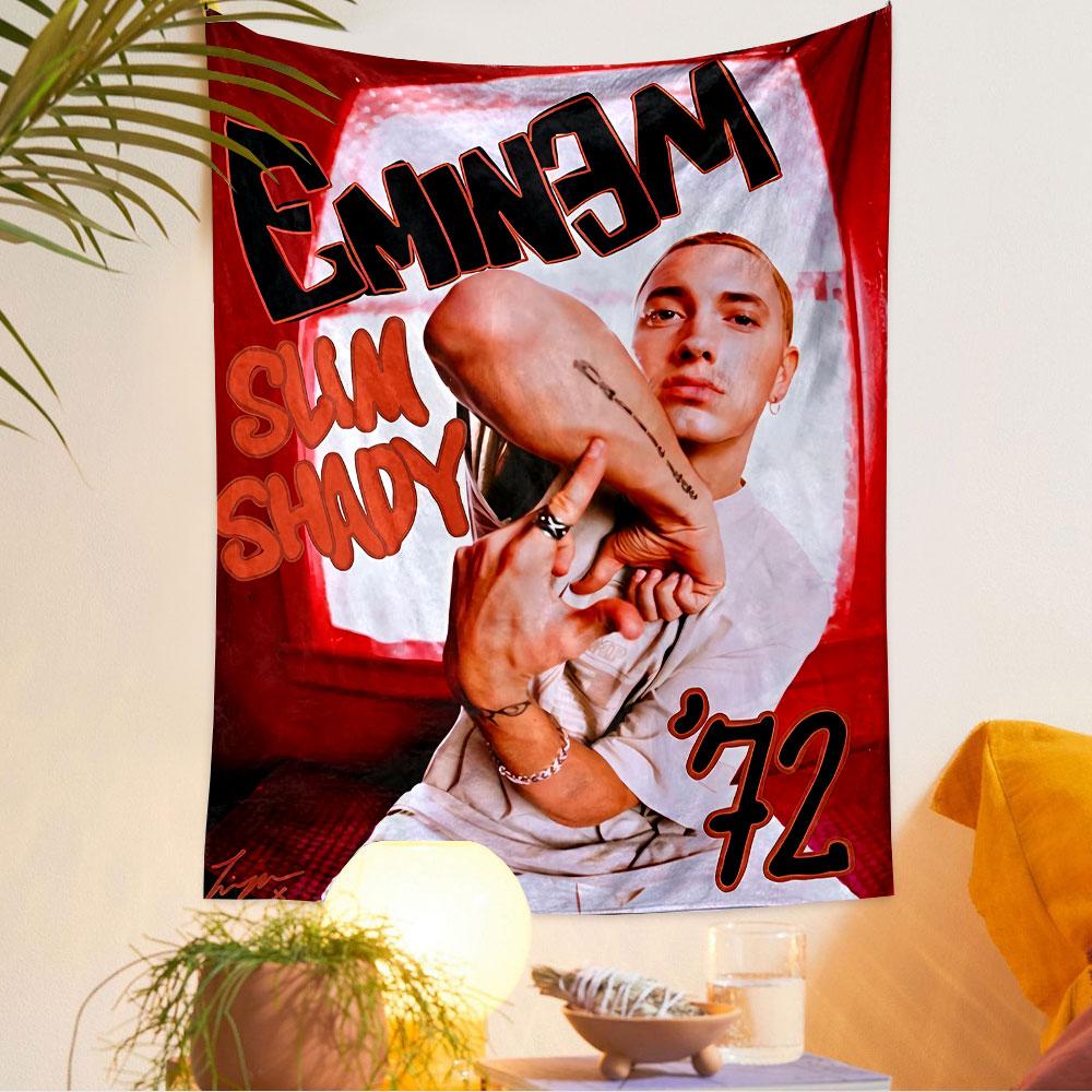 Eminem Slim Shady Tapestry Wall Hanging, Rap Legend Poster, Wall Decor for Bedroom Living Room Dorm