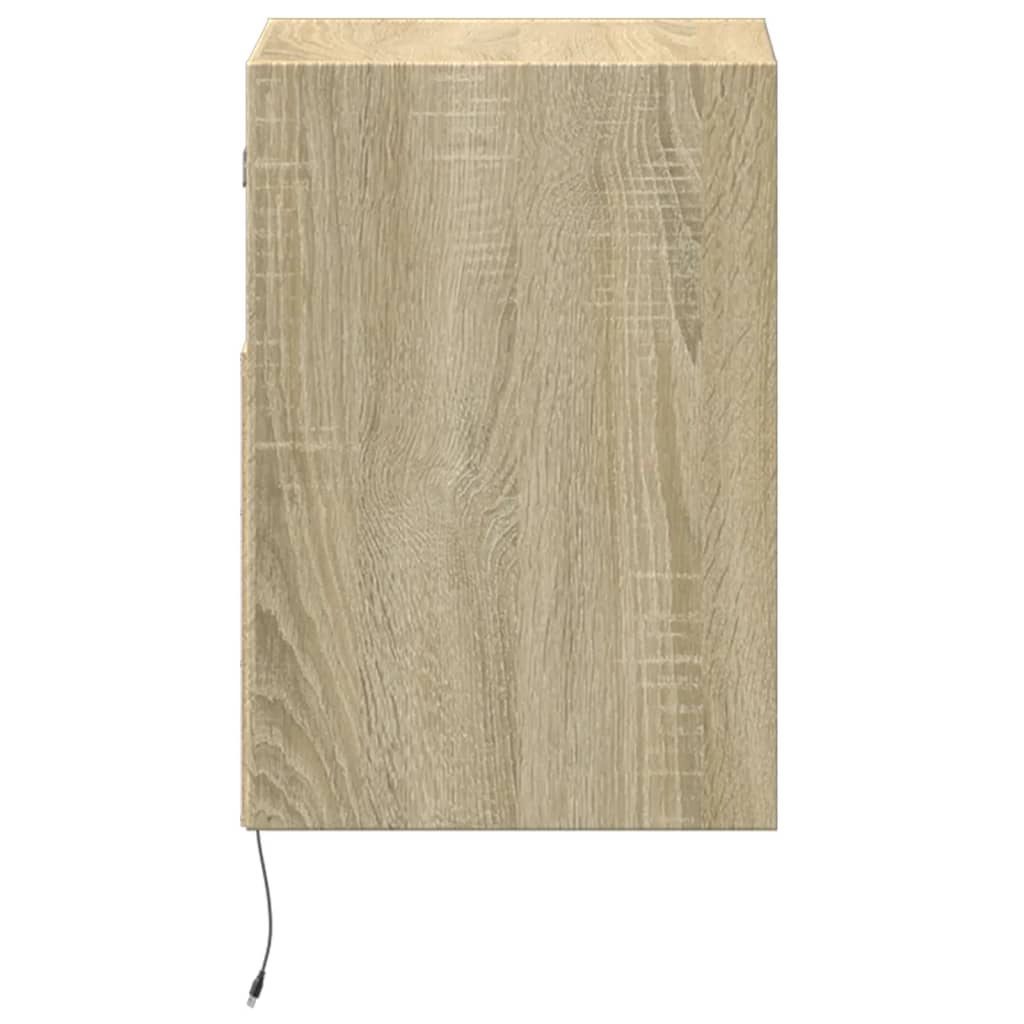 Vidaxl Ścienna Szafka Tv Z Led, Dąb Sonoma, 41X31X45 Cm