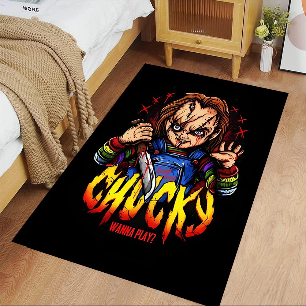 Chucky's Rainbow Horror Floor Mat Perfect for Playrooms Kitchen Entryway Bedrooms Antislip Carpet Anime Office Decor
