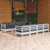 9 Pcs Garden Set with Cushions Solid Pine Wood
