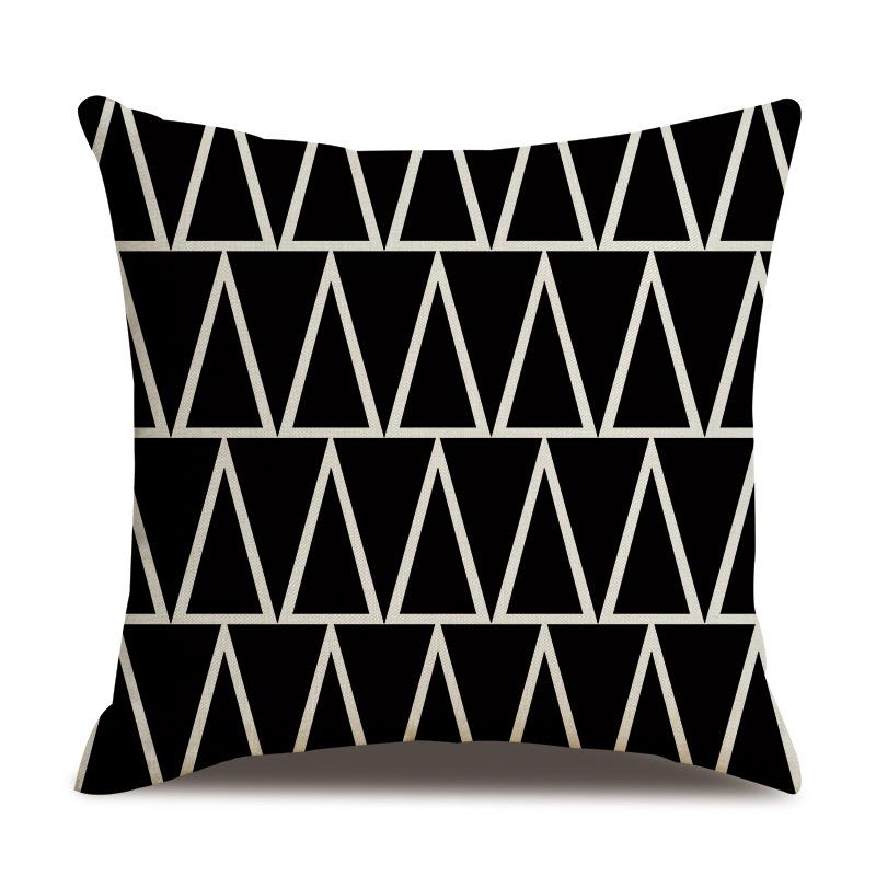 Leinen Kissenbezug Schwarz Geometrischer Pfeil Wellenförmiger Punkt Kissenbezug Zuhause Weiche Einrichtung Kissenbezug