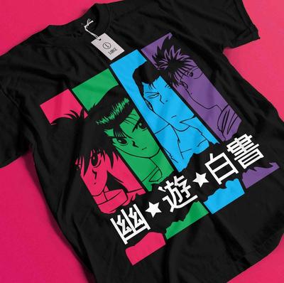 Yu Yu Hakusho T-shirt Yusuke Urameshi Tshirt Kuwabara Kurama Hiel Shirt Anime AA01