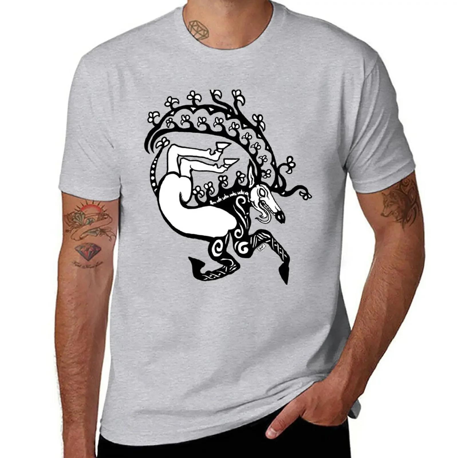 Скифские рога Футболка заготовки быстросохнущие тяжелые футболки для мужчин S