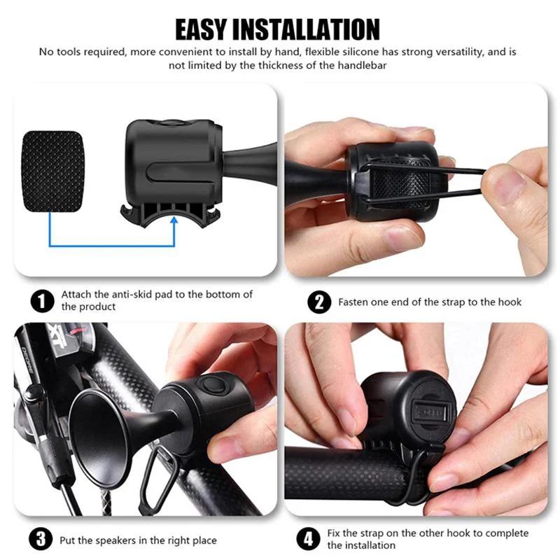 Waterproof IPX4 Bike Alarm Battery Powered Handlebar Ring Alarm Cycling Accessories Road Bike Bell