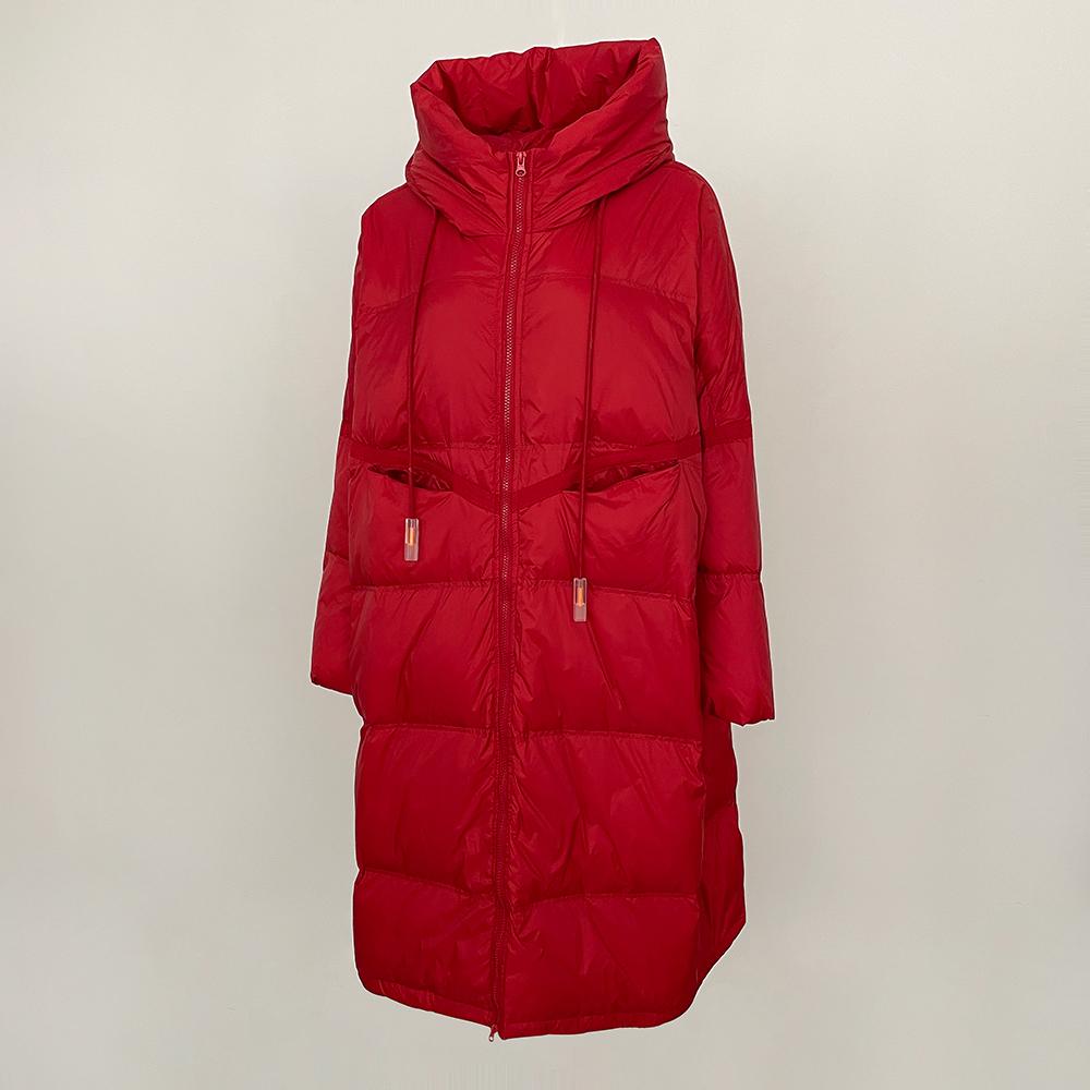 OFTBUY 2024 Winter Weiße Entendaunenmäntel Klassische Dicke X-Lange Warme Jacke Elegante Große Lose Daunenjacke Mit Kapuze