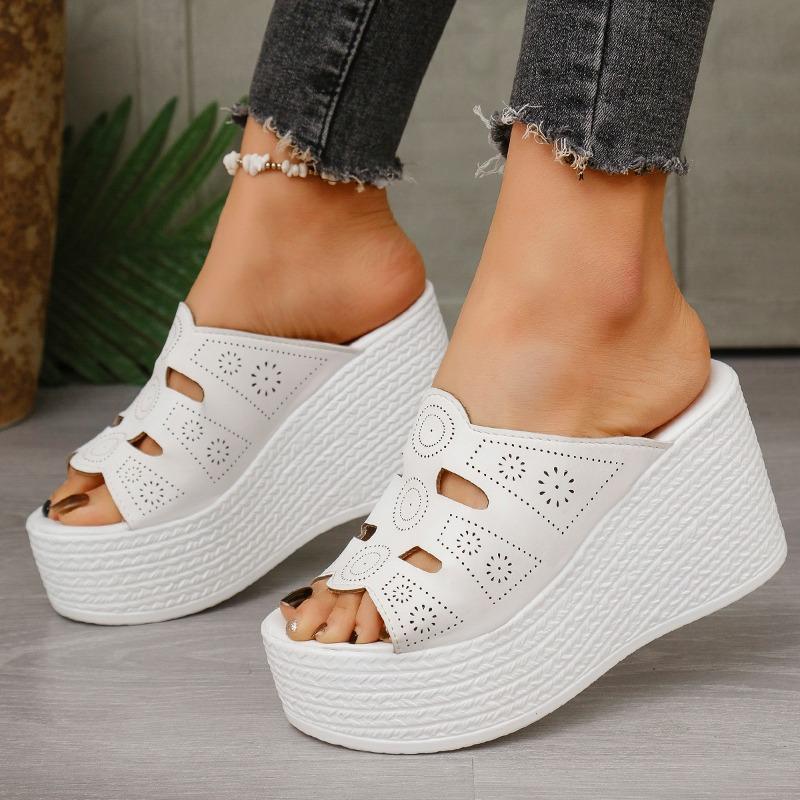 Sandály dámské super vysoké podpatky zvyšující nové letní rybí ústa silná podrážka pantofle módní muffin boty dámské boty