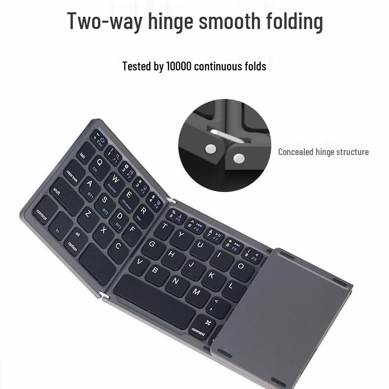 Portable Three-Fold Bluetooth Keyboard B033 for Phones, Tablets, Laptops