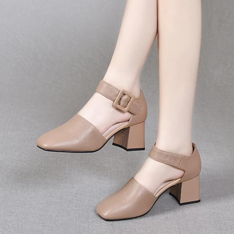 Women Fashion Sweet Light Weight High Quality Slip On Anti Skid Office Career Work Shoes Lady Beige Party Shoes Ab517