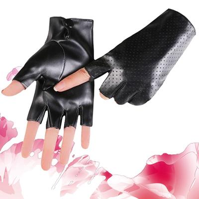 New Men's and Women's Street Dance Half Finger Leather Gloves Night Club Pole Dance Mesh Gloves Performance Dance Dance Gloves