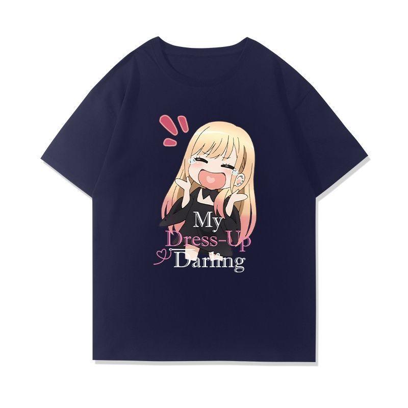 Kitagawa Marin Graphic Print Autumn Pure Cotton Men's and Women's T-shirt Short Sleeve Anime T-Shirt Fashion Streetwear Shirt