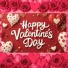 Heart Pattern Love Backdrop Red Theme Valentine's Banner Romantic Striped Hearts Happy Valentine's Backdrop Photo Shoot