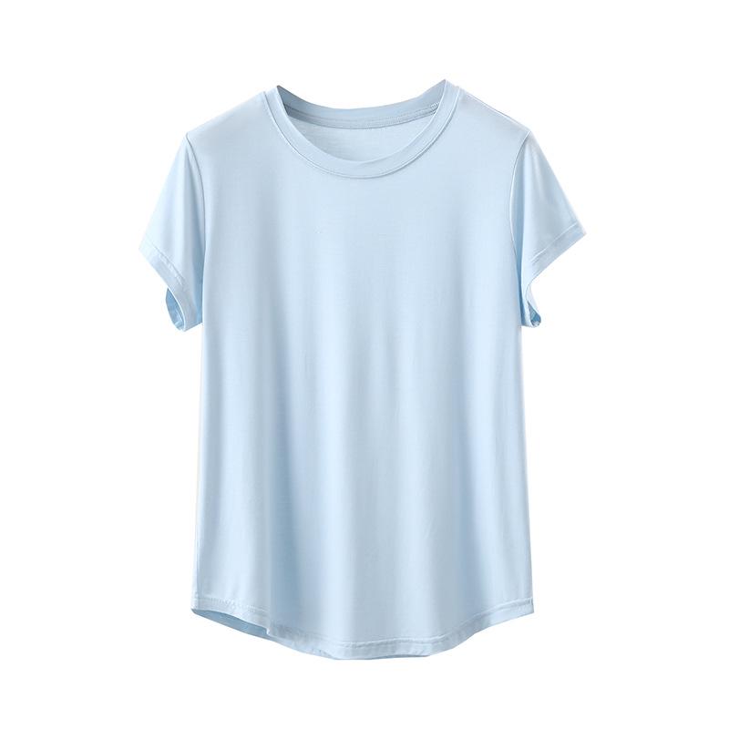 Women's Slimming U-Neck Short Sleeve Solid T-Shirt - Summer Fashion Basic