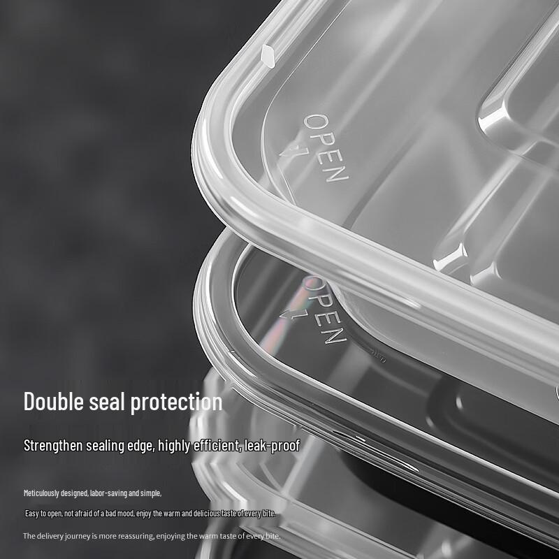 Disposable Thickened Plastic Takeaway Food Containers with Lids