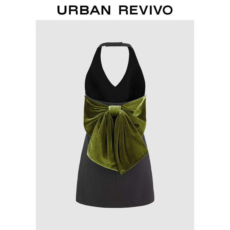 

UR 2025 Весеннее Очаровательное Мини-платье Халтер с Бантом M