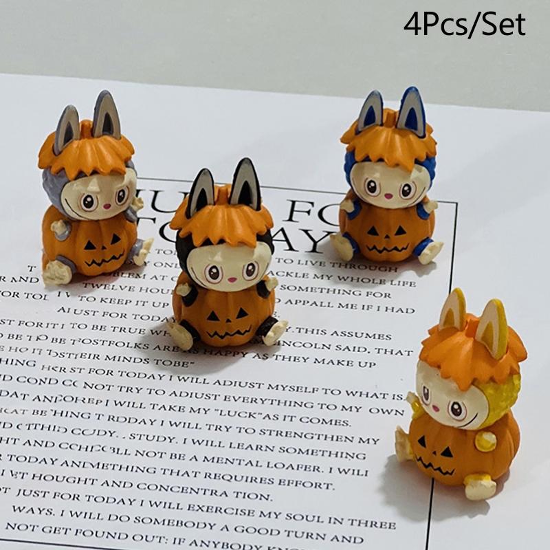 

5/6 шт. Мини-кукла Лабубу, тыква, йога, Укун Лабубу, милая мультяшная игрушка, настольное украшение, модель, украшения своими руками, рождественские подарки