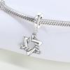 Winter Snowflake Copper Silver Plated Bracelet Pendants Colorful Zircon Necklace Charms Beads DIY Jewelry Accessories for Party
