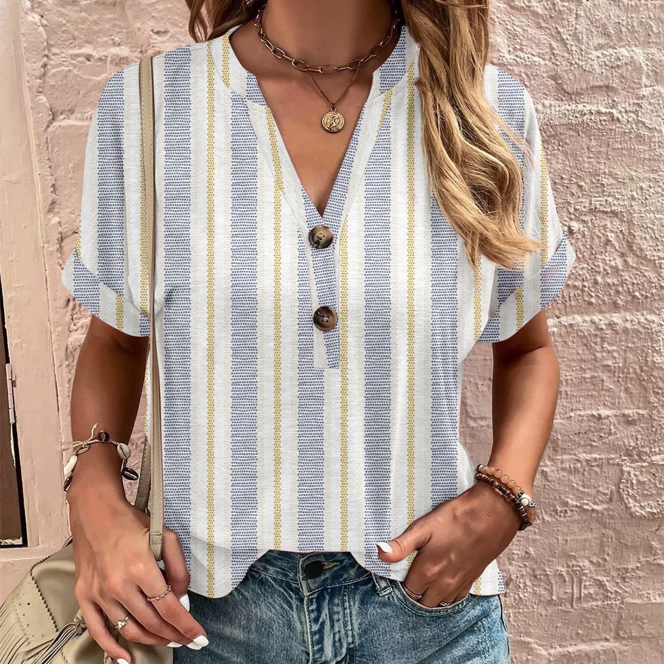 

10 стилей весенне-летних женских европейских и американских топов с принтом и короткими рукавами для женщин L