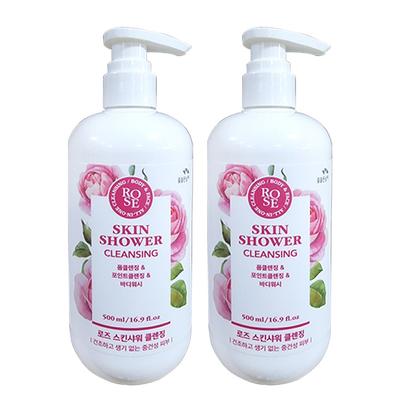 Man with Flowers Rose Skin Shower Cleansing 500ml, 2 Pieces