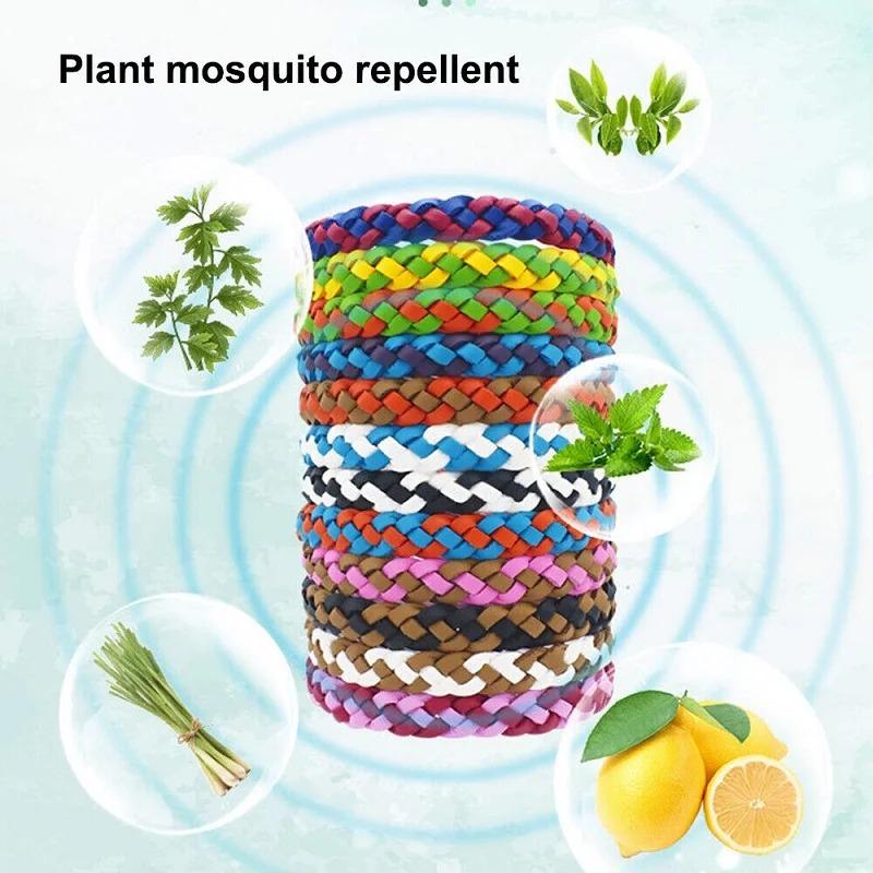 12-60Pcs Anti Mosquitoes Wrist Band Portable Outdoor Anti Bugs Bracelet Reusable Safe Wristbands for Sports Travel Camping